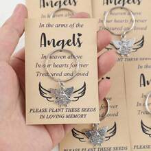 5pcs Angel Keychain Set, Circular Rings With Motivational Cards, Suitable For Bag Decoration, Gift For Family, Friends, Party, Appreciation, Motivation, Christmas, Classroom Rewards, New Year