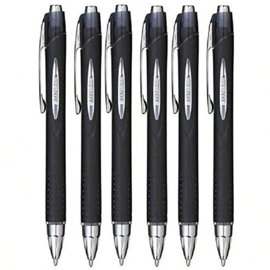 Black  Retractable Broad Rollerball Pen 1mm Nib Tip SXN210 Pack Of 6
