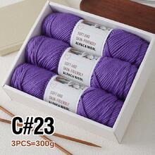 3pcs/Pack Chunky Hand Knitting Yarn, Alpaca Knitted Blend Thick Yarn For Sweater, Scarf, Jacket DIY