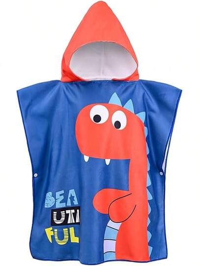 Toalla Baño de Playa con Capucha para Niños - Poncho Playa 100% Algodón Súper Suave y Absorbente, Gran Tamaño para Niños de 3 a 8 Años, Ideal Ducha, Piscina, Diseño Unicornios (E)