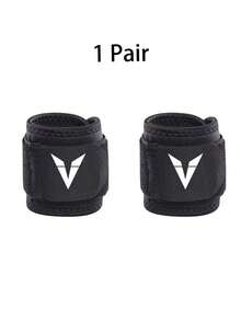 veidoorn 1pc Adjustable Wrist Strap Sports Wrist Support Brace Black Weightlifting Wristband For Men & Women Badminton Tennis Gym,Workout &Gym Essentials - Black - View 9