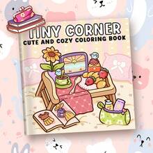 1pc (21cm*21cm) New "Little Corner" Adult Coloring Book, Thick Opaque Paper, Clear Lines, Easy To Color, Suitable For Gatherings With Friends, DIY Coloring Book, Helps Develop Thinking, Stationery & School Supplies, Great Gift For Girls, Valentine's Day, New Year - View 2