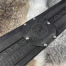 A Medieval Viking Retro Men's And Women's Fashion Wide Belt Waist Belt Halloween Decoration Role Play - A - Xem 11