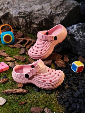 Ledig, Modern, Plattbottnad, Bekväm, Enfärgad, Barnens fina textur, Perforerade sandaler, Hem och utomhus, Enkla tofflor