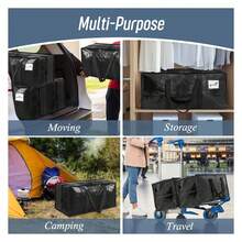 12 Pack Extra Heavy Duty Large Moving Bags With Strong Zipper & Comfortable Handles, Sturdy & Durable Clothes Storage Bags Totes Bins, Packing Moving Boxes ForSupplies, Black,NBIHNVF - 多色189 - 查看 6