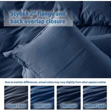 Soft Prewashed California King Duvet Cover Set, 3 Piece, Zipper Closure, 104x98 Inches Duvet Cover And 2 Pillow Shams - No Comforter,  In 2025 - 海軍藍(無棉被) - 查看 7