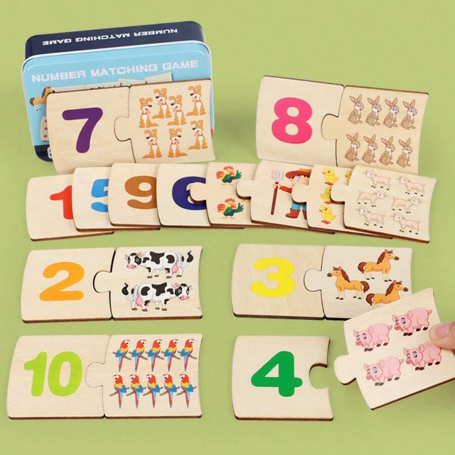 1-10 Number Matching Puzzle Cards, Counting Toys, Math Manipulatives, Math Games For Kids, Preschool Puzzles, Matching Games, Kindergarten Learning Activities, Classroom & Home Essentials, Great Christmas & Birthday Gifts For Boys And Girls