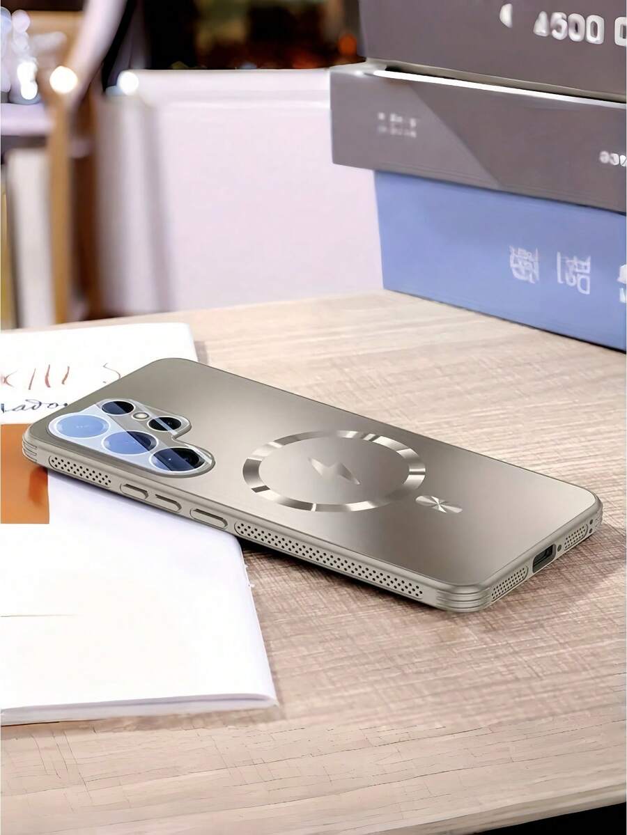 Nuova custodia per telefono di lusso ultra sottile con dissipazione del calore e forte attrazione magnetica per S25, S25 Plus, S25 Ultra - Protezione antiurto e anti-caduta, protezione della lente in vetro, design elegante, protezione robusta, costruzione premium, mobile - Grigio - Visualizzare 1