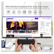 teclado inalámbrico compacto de 5.0 pulgadas con diseño ergonómico y retroiluminación LED ajustable, ideal para controlar dispositivos Smart TV, PC, laptops, y sistemas multimedia; incluye función Air Mouse para navegación precisa y cómoda sin necesidad de ratón adicional, conexión inalámbrica estable vía tecnología avanzada de bajo consumo, batería recargable de larga duración, compatible con múltiples plataformas y sistemas operativos; perfecto para gaming, trabajo remoto y uso cotidiano en el hogar u oficina, portátil y ligero para fácil transporte, con teclas suaves y silenciosas para mayor confort en sesiones prolongadas; accesorios y configuración rápida incluidos para una experiencia inmediata y fluida de uso en ambientes oscuros o poco iluminados. - Negro - Ver 2