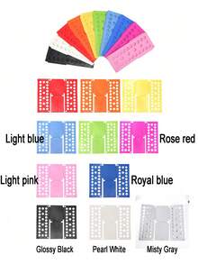 1pc Space Saving Garment Folding Board, Adjustable Size Plastic Board For T-Shirts And More, Ideal For Travel And Home Organization, Hanging Closet Clothing Folder, Perfect For Quick Folding, Closet Organizer, Home, Dorm, Travel, And Storage Solutions - Multicolor - View 11