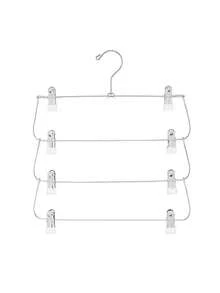 6 couches Cintre à pantalon pliable en acier inoxydable, Ensemble de cintres à jupes, Organisateur de vêtements multi-niveaux économe en espace pour armoire et placard, Convient pour les jeans, les jupes et plus, Construction en métal pour une organisation efficace de la garde-robe