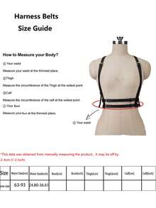 Leather Harness Belt For Women, Fashion Leather Harness Belt Festival Club Wear Harness For Women - Black - View 8
