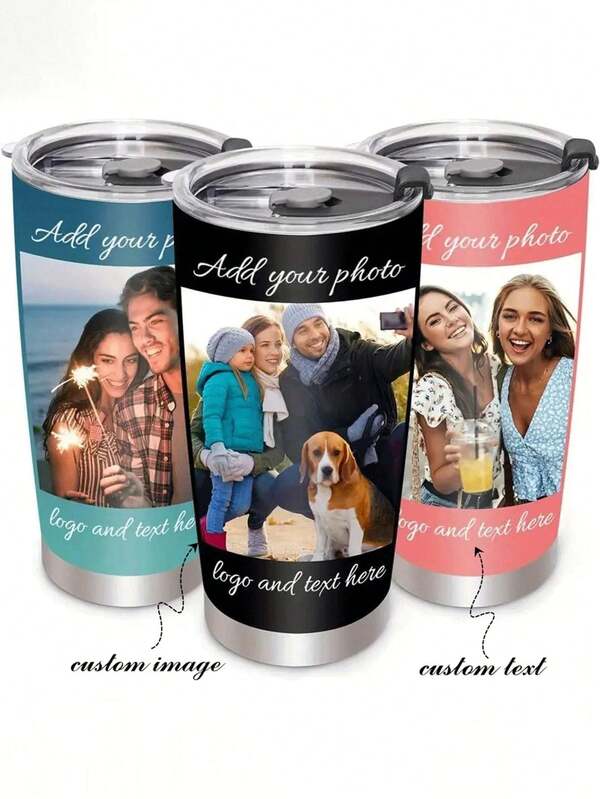 1pc Custom Stainless Steel Travel Cup 20 Oz - Can Print Photos And Text, Double-Layer Insulation Design, Perfect Gift For Birthdays, Anniversaries, Valentine's Day, Mother's Day, Father's Day, New Year, Suitable For Couples, Frien