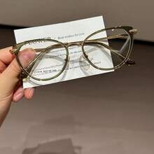 Y2K Style Women's Cat Eye Glasses - Transparent Lenses, Lightweight PC Frame With Metal Hinges And Chain Decoration, Comes With Digital Screen Cleaning Cloth Suitable For Computer And Daily Use - Brown - View 3