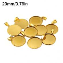 5pcs 18K Gold-Plated Round Disc Welding Bails, DIY Jewelry Necklace Pendant Making Accessories, Fit For Gemstone Setting