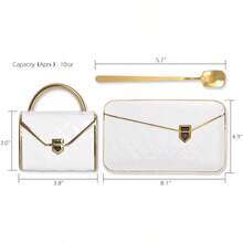 Unique Ceramic Pink Blue Coffee Mug Cup And Saucer Set And Spoon Cute Fancy Girly Afternoon Tea Set Purse Gift 10 Oz/300 Ml Black