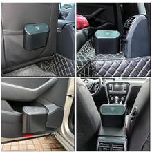 KITBEST Car Trash Can Bin With Lid 120 Pcs Trash Bags And 4 Pcs Car Hooks. Mini Car Garbage Can Small Car Accessories Trash Bin Dustbin Organizer Container For Car Office Home