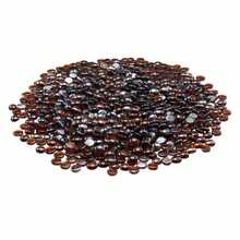 Fire Glass, 10LBS / 4.5KG High-Temperature Resistant Fireplace Rocks, 3/4-Inch / 19.05 Mm Reflective & Smokeless Firepit Glass Beads, High Luster Stone Landscaping For Fire Pit Table, Rich Amber - Dark Amber 10 Lbs - View 8