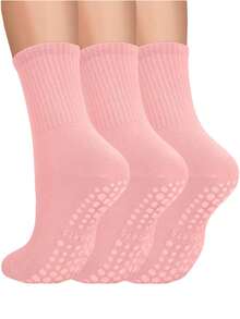 1/3 زوج جوارب يوجا للنساء مانعة الانزلاق، جوارب بيلاتس مانعة الانزلاق للنساء، جوارب بيلاتس لاصقة، جوارب يوجا وباليه مزودة بنعل مانع للانزلاق، جوارب رياضية للباليه والرياضات اللياقة البدنية