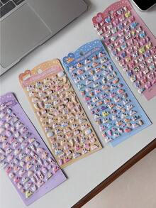 3D泡沫贴纸，卡通迷你兔子和狗装饰贴纸，适用于剪贴簿、日记本、儿童 - 彩色 - 查看 3
