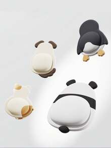 1pc Cute Pet Anti-Collision Pad, Soft Rubber Door Sticker Anti-Collision, Refrigerator Door Bumper Guard, Penguin Panda Cushion - Multicolor - View 5