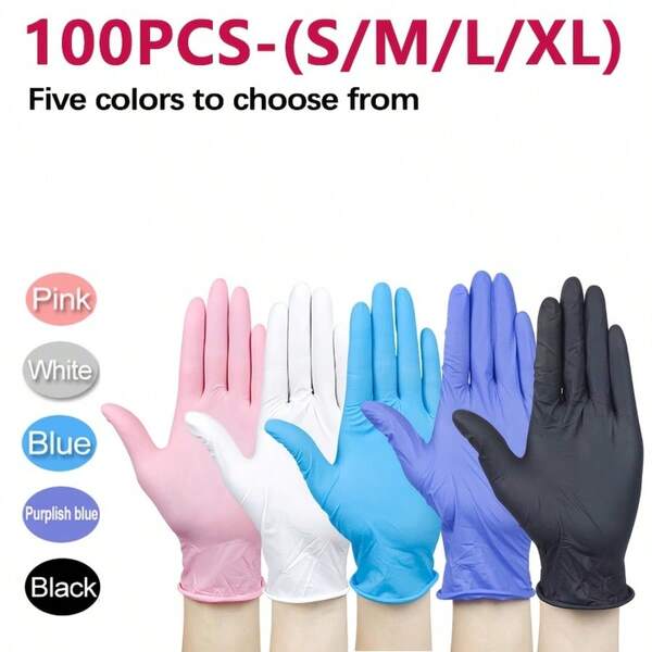50/100 Pack Disposable Nitrile Gloves, Multipurpose, Suitable For Kitchen And Bathroom Cleaning, Dishwashing, Manicure, Pet Care Household Cleaning Gloves, Kitchen, Food Handling, Tattoo, Beauty, Hair Dyeing, Beauty Salon Cleaning Supplies, Household Gadgets