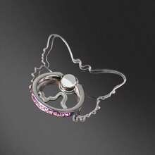 1 chiếc Giá đỡ điện thoại hình bướm đính đá, Giá đỡ bằng thép không gỉ, Giá đỡ hình tròn bằng pha lê Acrylic, Giá đỡ hình tròn trong suốt, Giá đỡ điện thoại xoay 360°, Tương thích với nhiều loại điện thoại và ốp lưng điện thoại - Nhiều màu - Xem 6