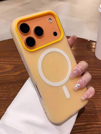 1 pieza Funda de teléfono magnética a prueba de golpes de TPU con agujero grande, compatible con carga magnética para iPhone 17/17 Pro//17 Pro Max/16/16 Pro/16 Plus/16 Pro Max/16E y 15 14 13 12 11 - Cubierta protectora de Body completo elegante y premium, estuche estético único y de alto valor, regalo de Navidad