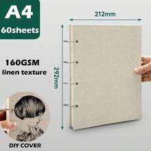 素描本绘画艺术亚麻精装160GSM笔记本铅笔和水彩绘画艺术用品素描返校、母亲节、妈妈的礼物、返校、学校用品