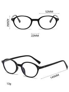 1 par de gafas ovaladas de moda para mujer - Diseño retro, decoración con remaches, que muestra perfectamente el estilo académico, ¡visión clara! - Multicolor - Ver 6