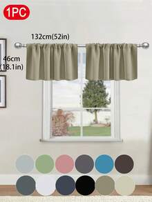 1 件纯色遮光短窗帘适用于房车、双层床和小窗户 - 100% 涤纶现代窗帘，适用于客厅、咖啡厅、厨房装饰 - 彩色 - 查看 46