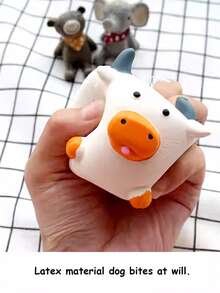 Cute Latex Squeaky Chew Toys For Dogs, Chicken & Animal Shaped, Durable For Teeth Cleaning - Multicolor - View 6