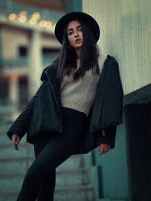 Femmes Élégant Mode Lâche Court Pull, Convient Pour Les Sorties, Automne/Hiver