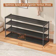 Long Shoe Rack, Sturdy Shoe Rack For Closet, Entryway, Large Storage Capcity Shoe Storage Organizer - 4 Tier - View 4