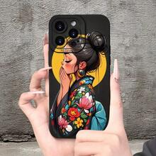 Funda de teléfono móvil con tema de kimono japonés, patrón creativo, simple, único, divertido, genial, moderno, para hombres y mujeres, con textura mate de ojo de ángel para iPhone 16 15 14 13 12 11 XS XR X 7 8 Plus Pro Max Mini, enviar a amigos, familia, novio, novia - Mezcla de colores - Ver 8