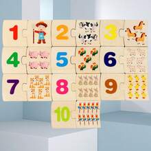 1-10 Number Matching Puzzle Cards, Counting Toys, Math Manipulatives, Math Games For Kids, Preschool Puzzles, Matching Games, Kindergarten Learning Activities, Classroom & Home Essentials, Great Christmas & Birthday Gifts For Boys And Girls - Multicolor - View 10