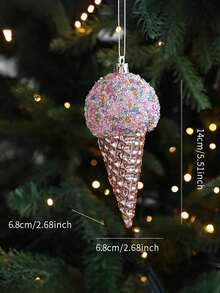 1pc Pink Christmas Decoration, Christmas Tree Ornament, Candy, Snowman, Christmas Tree Accessories, Holiday Party Decor, Suitable For Wedding, Party, Bar, Family Gathering, Rhinestone Pink, Gift For Friends - Pink - View 17