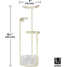1014862104 Tesora 3Tier Jewelry Stand Earring Holder Accessory Organizer And Display Glass Brass