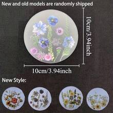 4pcs 2D Flat Acrylic Coasters Colorful Printed Coaster Wildflower Art Design Ideal For Wedding Birthday Christmas Mother's Day Gift Suitable For Table Restaurant Bar Home Decoration Year Round