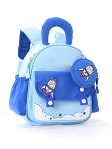 1 pieza Mochila para niños Mochila escolar de jardín de infantes para niña Mochila ligera y ultraligera con diseño de dibujos animados para niños y niñas - Multicolor - Ver 7
