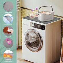 Fundas para lavadora y secadora para la parte superior, almohadilla de silicona de 25.6x 23.6 pulgadas, para mquina de lavandera y secadora, antideslizantes, resistentes al agua, protectores de - 1 pieza + Gris - Ver 6