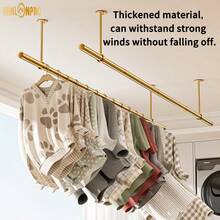 多功能螺纹组合式衣杆，可作窗帘杆、晾衣架、衣柜挂杆、浴室挂杆、厨房挂杆，适用于浴室、卫生间、阳台、窗户、衣柜等多种场景。 - 彩色 - 查看 4