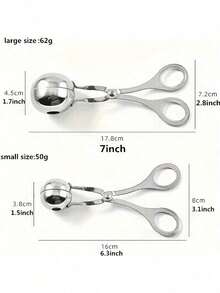 1 件不锈钢肉丸制作工具，不粘勺形肉丸模具，用于制作肉丸、鱼丸或饭丸的厨房小工具