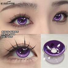 EYESHARE 1 Pair Blue Colored Contact Lenses For Halloween Anime Makeup Red Contact Lenses Purple Contact Lenses For Cosplay Green Contact Lenses For Eyes, Yearly Use, 14.5mm - No Degree - 年拋 - 查看 14