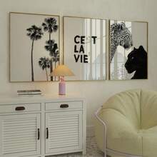 1/3 件无框黑白时尚墙面艺术套装，极简主义美学海报系列，现代单色房间装饰，Y2K 风格印刷品，卧室装饰，房间墙壁印刷品，大学宿舍必备品，方形装饰，豪华家居装饰，客厅公寓装饰的别致礼物 - 彩色 - 查看 1