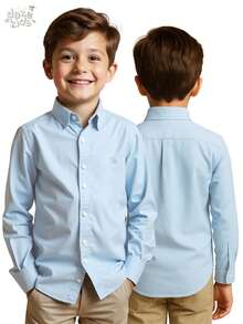 Daze Modas Kit 3 Comfortable Long Sleeve Children's Social Shirts For Boys - ĐEN/TRẮNG-XANH - Xem 2