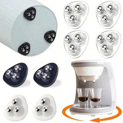 4 Pcs Black Premium Heavy Duty Swivel Wheels - Smooth 360° Rotation, Ultra-Stick Self Adhesive Caster Set For Effortless Movement On Storage Boxes, Furniture, Trash Cans, And Coffee Tables