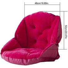Cojín de silla grueso con respaldo, cojín de asiento cálido para muebles de jardín como sillas de respaldo alto, cojín cómodo para oficina, automóvil y escuela. - Rosa Fucsia - Ver 3