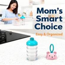 1个4层奶粉盒，便携式奶粉盒，奶粉分装器，大容量组装式奶粉盒 - 彩色 - 查看 5