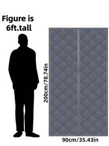 1 件/冬季磁性隔热门帘 - 适用于 91.44x208.32cm（96.52x213.36cm）的门，冬季保暖、防风、防雨、隔音，适用于前门/厨房/卧室/隔热门帘，冬季隔热门帘，磁性门帘 [灰色] - 彩色 - 查看 22